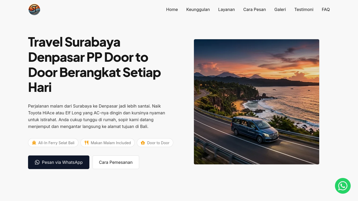 Website Syifa Trans Travel Door to Door